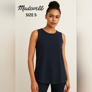 Madewell Women's Navy Sleeveless Blouse Viscose Size S